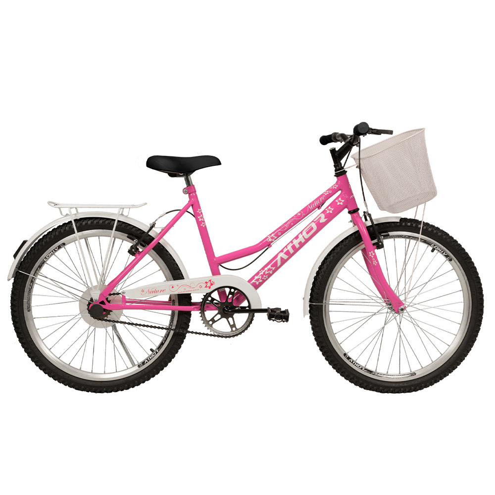 MG Bicicletas - Bicicleta aro 24 feminina , com cesta 