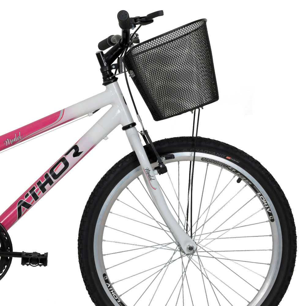 MG Bicicletas - Bicicleta aro 24 feminina , com cesta 